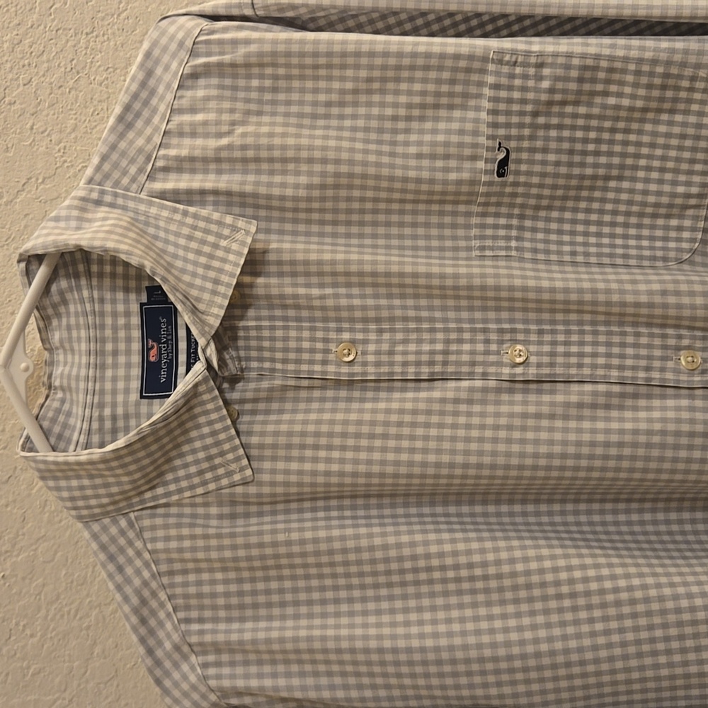 Vineyard Vines Button-down Shirt - White/Gray Plaid - Large - Picture 4 of 14